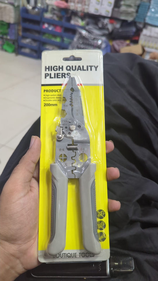 Multi-Functional Heavy Duty Wire Stripper Cutter Crimper – Stainless Steel Electrical Pliers for Professional & DIY Use