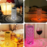 Crystal Lamp with 16 Colors – Touch & Remote Control Rechargeable LED Table Lamp | USB Rechargeable Night Light