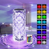 Crystal Lamp with 16 Colors – Touch & Remote Control Rechargeable LED Table Lamp | USB Rechargeable Night Light