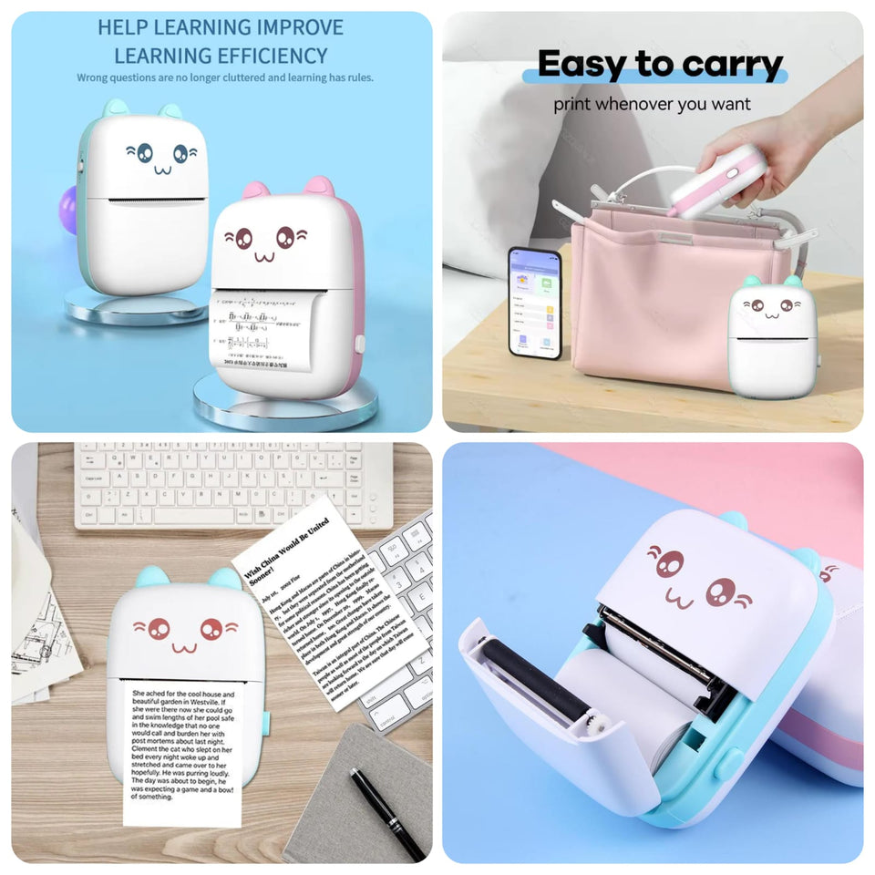 Meow Pocket Printer – Wireless Mini Thermal Printer | Inkless Bluetooth Printer for Notes, Labels & Photos (Android & iOS)