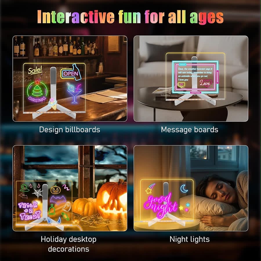 Acrylic LED Writing Message Board with 7 Colors