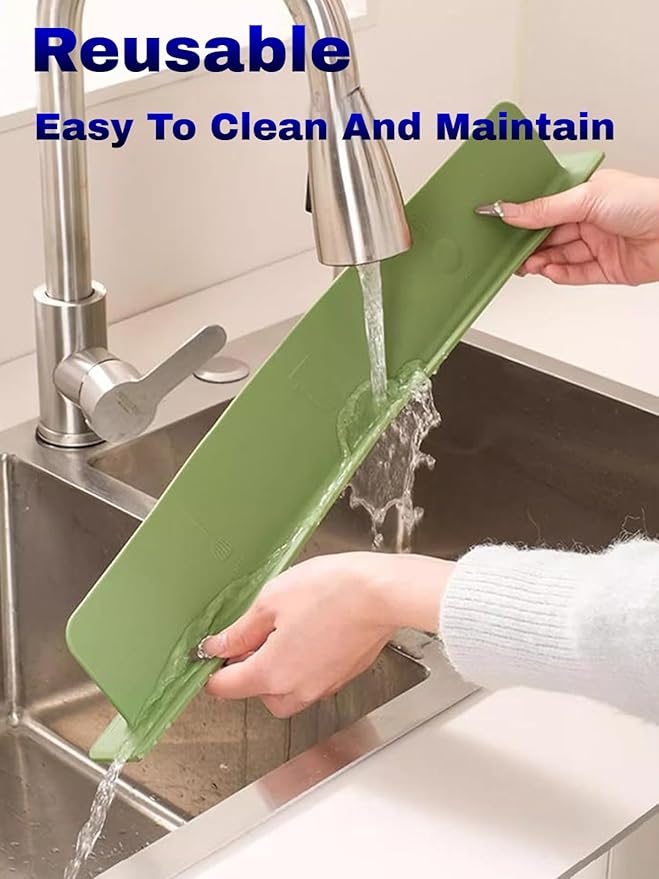 Silicone Sink Splash Guard with Double Suction | Kitchen Sink Water Barrier