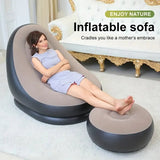 Inflatable Sofa Couch with Foot Rest | Comfortable Air Lounge Chair