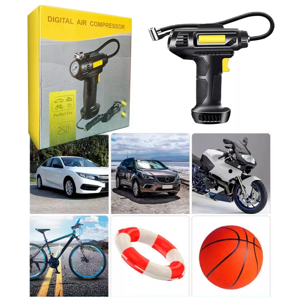 Digital Air Compressor | Portable Car & Bike Tyre Inflator