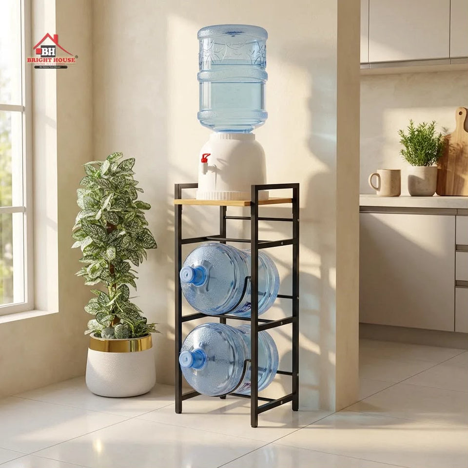 2 Layer 2-in-1 Water Bottle Stand with Lasani Wood | Premium Quality
