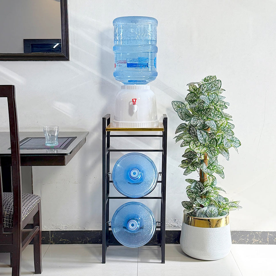 2 Layer 2-in-1 Water Bottle Stand with Lasani Wood | Premium Quality