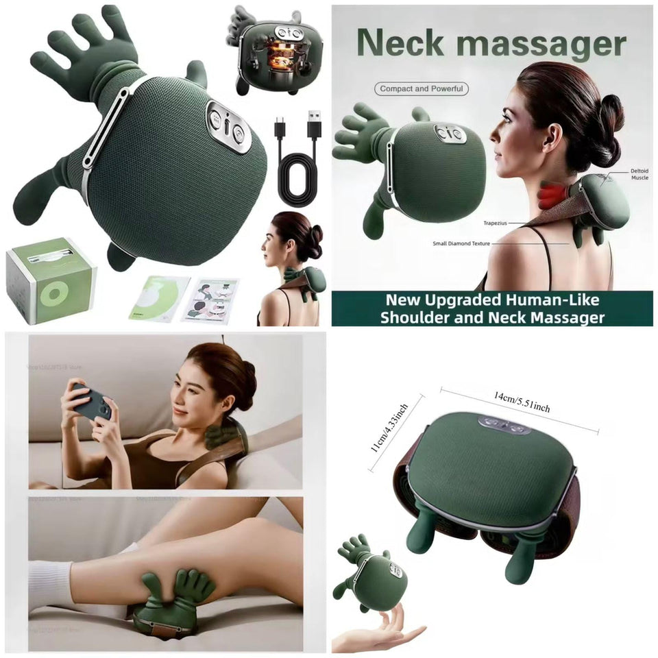 Heated 3-Level Deep Tissue Neck & Shoulder Massager | Portable Body Massager