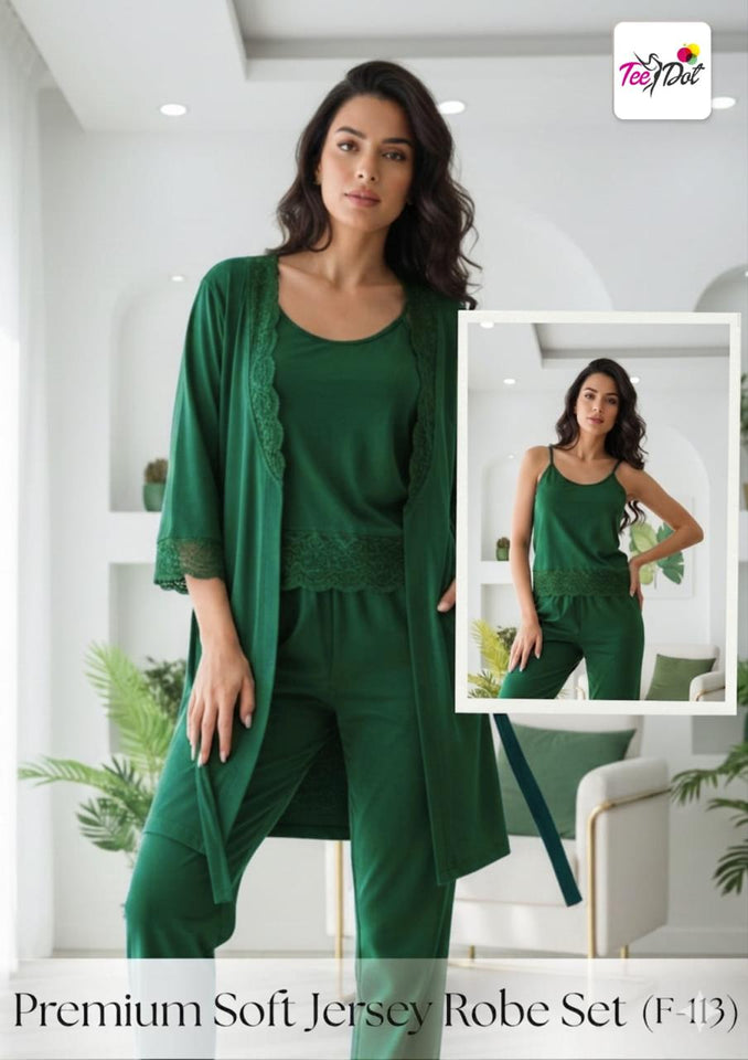 Premium 3-Piece Trouser Shirt Set | Soft Malai Cotton