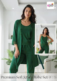 Premium 3-Piece Trouser Shirt Set | Soft Malai Cotton