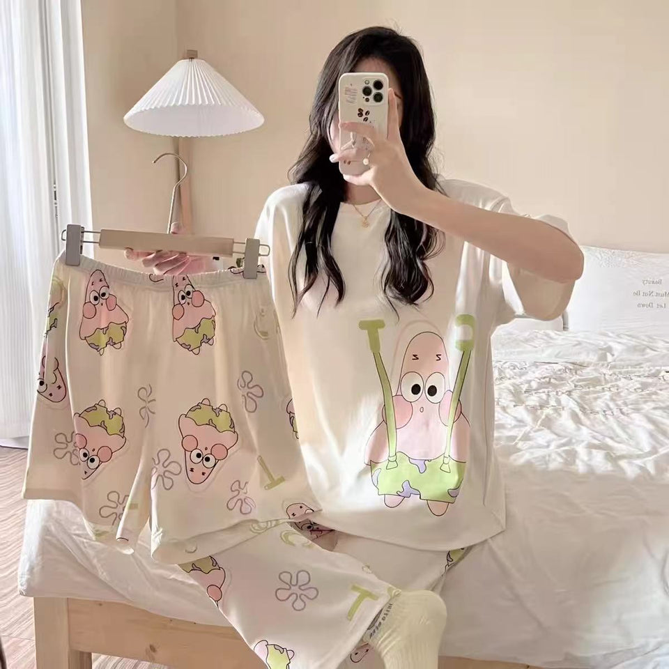 Premium 3-Piece Nightwear Set | Imported Malai Cotton Night Suit