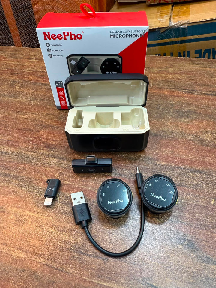 Neepho NP-58 Magnetic Wireless Microphone – Mini Clip-On Mic for iPhone