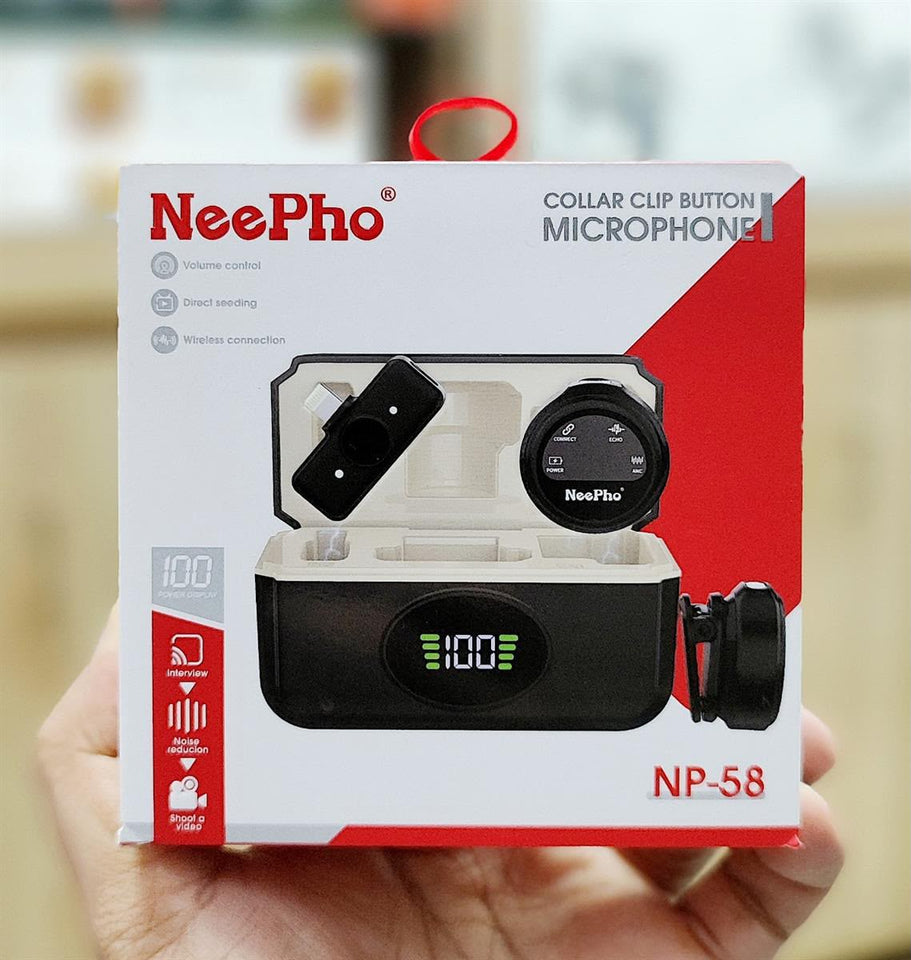 Neepho NP-58 Magnetic Wireless Microphone – Mini Clip-On Mic for iPhone