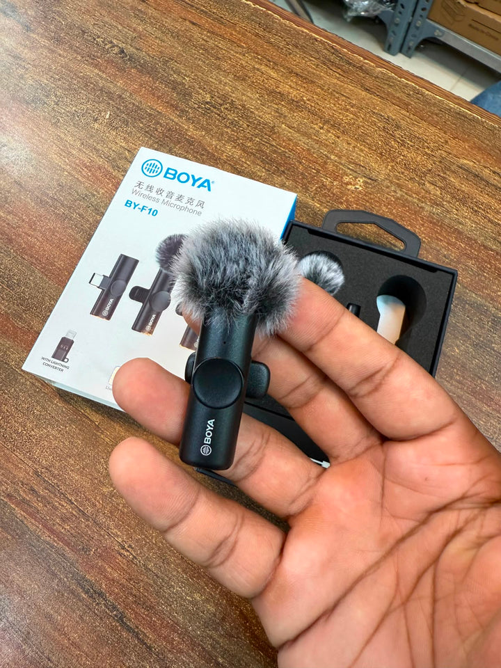 BOYA BY-F10 2.4GHz Wireless Lavalier Microphone – USB-C & iPhone