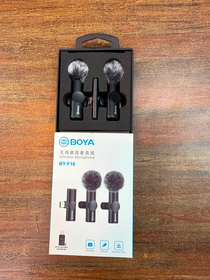 BOYA BY-F10 2.4GHz Wireless Lavalier Microphone – USB-C & iPhone