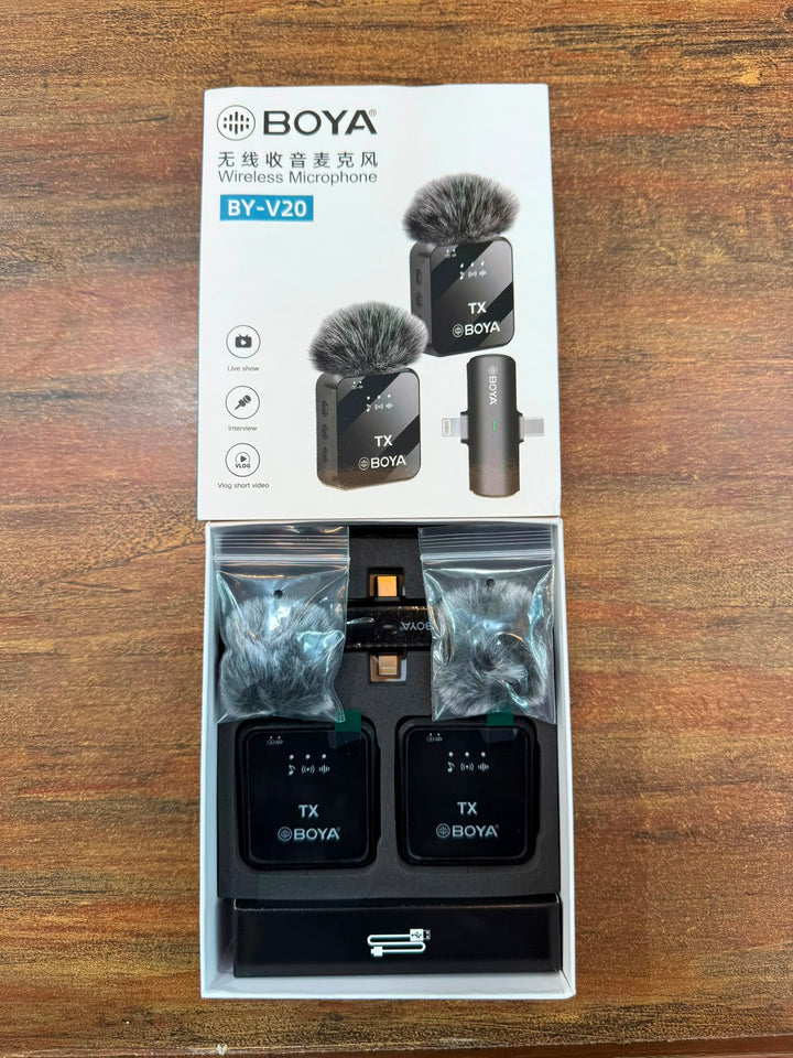 BY-V20/V10 Dual Wireless Lavalier Microphone – Type-C Mini Clip-On Mic