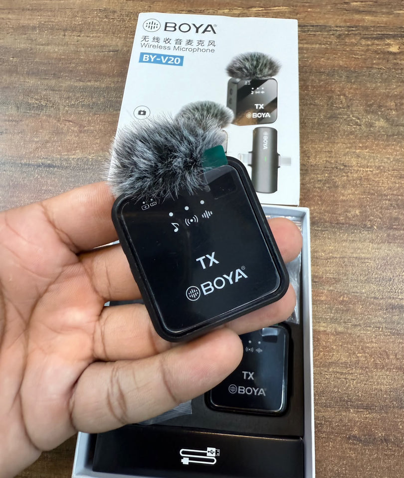 BY-V20/V10 Dual Wireless Lavalier Microphone – Type-C Mini Clip-On Mic