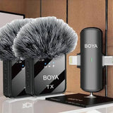 BY-V20/V10 Dual Wireless Lavalier Microphone – Type-C Mini Clip-On Mic