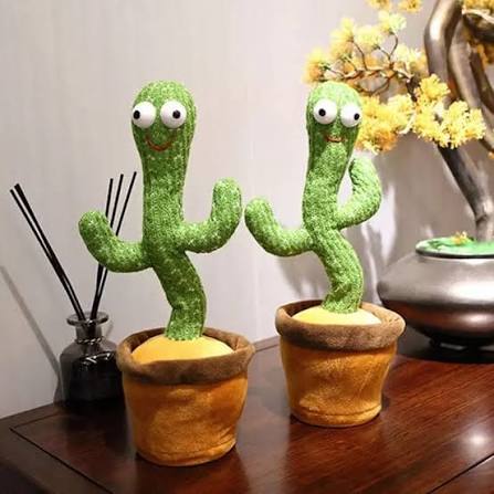 Rechargeable Dancing Cactus Toy with Music, Voice Recording & LED Lights for Kids